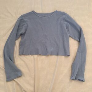 Brandy Melville Light Blue Ribbed Crop Top